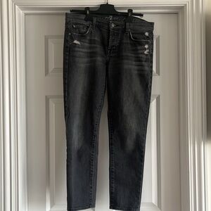 7 Josefina skinny boyfriend grey tapped leg jeans
